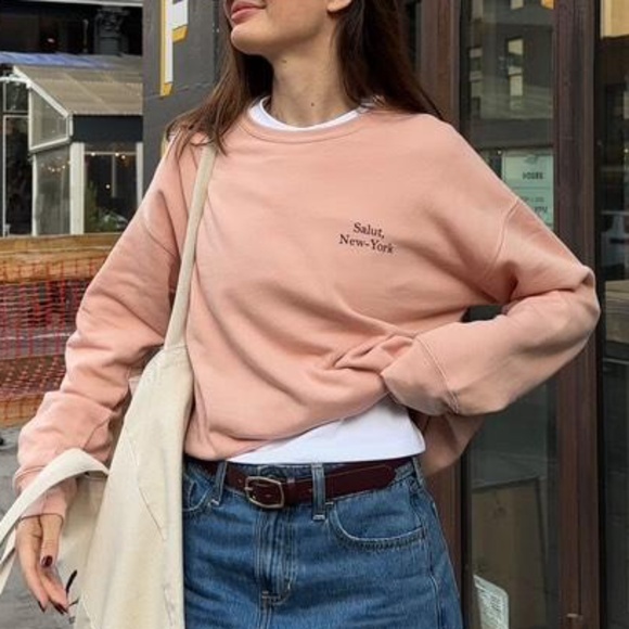 French-York • Salut NYC Sweatshirt in Light Pink - Picture 1 of 6